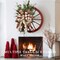 Christmas Wreath, 24 inch Artificial Plaid Bow Holiday Pine Cones Wreath Hanging Roulette Wheel Garland for Front Door Decoration and Christmas Party Decor